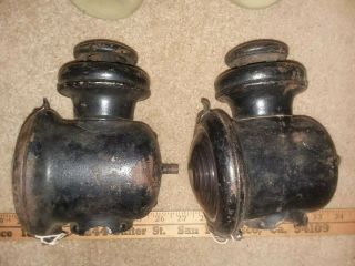 Pair Ford Model T Cowl Oil Lamps Side Lights Model T Ford Antique Vintage Auto 3