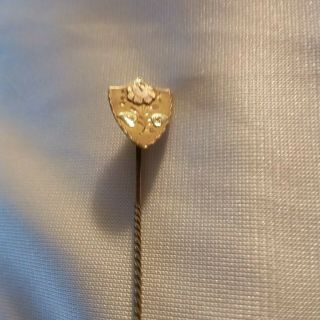 C.  1890 Antique Victorian Solid Gold Shield Stick Tie Pin