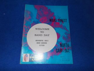 College Football Program: Wake Forest Vs.  Unc; Band Day - Oct.  24,  1970