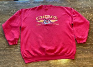 Vtg 90s Kansas City Chiefs Logo Athletic Sweatshirt Mens Xl Red 17 - 164