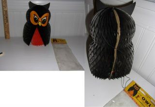 Vintage Amscam Halloween Honeycomb Owl.  Centerpiece Or Hanging.