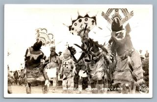 American Apache Indian Devil Dancers Antique Real Photo Postcard Rppc