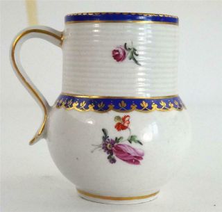 Antique 18th Century Chelsea Derby Porcelain Barrel Shape Mug