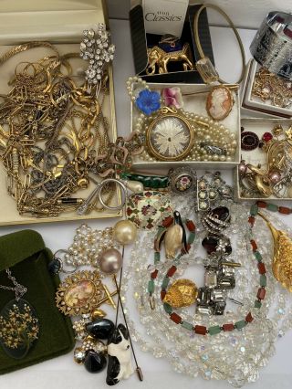 Antique Vintage Costume Jewellery Necklace Brooch Earrings Bracelet Avon Cameo