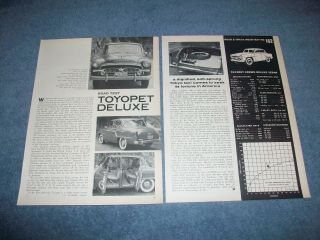 1958 Toyopet Crown Deluxe Sedan Vintage Road Test Info Article Toyota