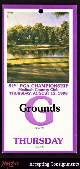 1999 Pga Championship Tiger Woods Wins 12th Career Win,  2nd Major Win Wed