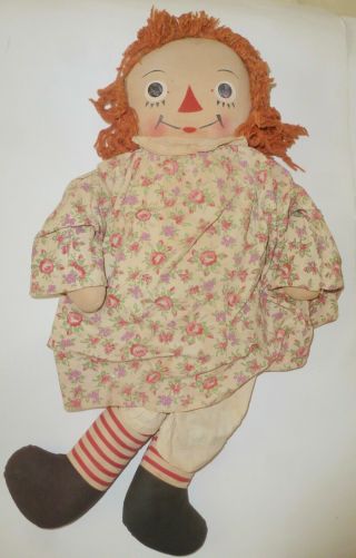 Vintage 1959 Raggedy Ann Doll Made In Usa Approx 23 " Doll & Clothes
