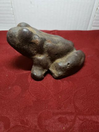 Vintage Collectible Antique Cast Iron Frog Door Stop 6in Long 4 Wide 3 Tall