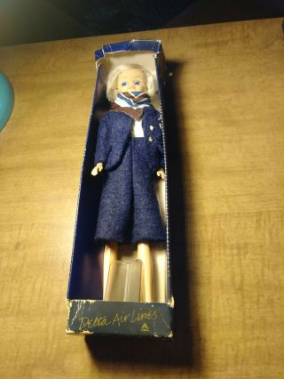 Vintage Delta Airlines Mini Flight Attendant Doll Outfit 9 " Open Box