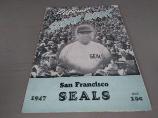 1947 Pcl Pacific Coast League Baseball Program Score Book San Francisco Seals