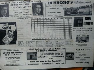 1947 PCL Pacific Coast League Baseball Program Score Book San Francisco Seals 3