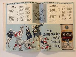Vintage 1960 NFL Baltimore Colts vs Los Angeles Rams Program - - Memorial Stadium 3