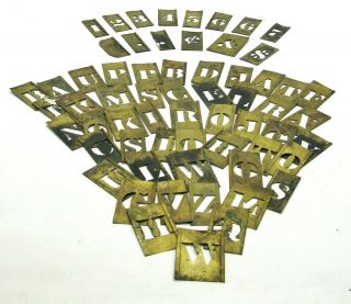 Vintage Brass Letter Stencils 2 1/2 " Complete Duplicates Art Crafts