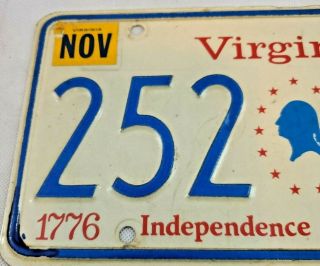 License Plate 1976,  Virginia 1776 - 1976 Bicentennial Bust of George Washington 3