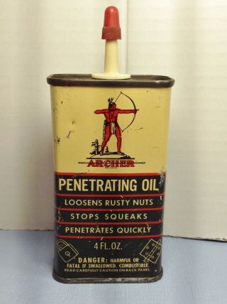 Vintage Archer Penetrating Oil Handy Oiler Can - - 2 Oz