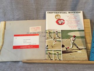 1969 Cincinnati Reds Centennial Edition Official Yearbook W/ Mailing Envelope