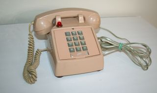 Vintage Premier Model 2500 Push - Button Desk Phone With Red Light For Calls