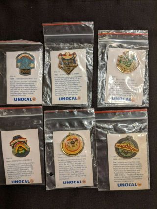 Unocal 76 Los Angeles Dodgers World Series Pin Set 1988 1981 1965 1963 1959 1955