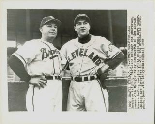 1948 Press Photo Ws Mangers Lou Boudreau,  Cleveland,  Billy Southworth,  Boston
