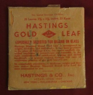 Vintage Hastings Gold Leaf 23 Karat 3 3/8 " X 3 3/8 " Leaves 20 Sheets
