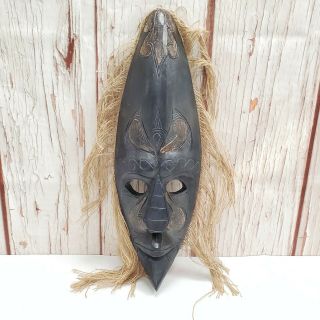 Vintage Antique African Tribal Hand Carved Wood Mask Decor