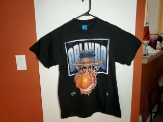 Vintage Orlando Magic Basketball T Shirt Mens Large L Black Single Stitch