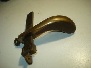 Antique C.  S.  Osborne Rosewood & Brass Pistol Grip Plow Gauge Leather Tool