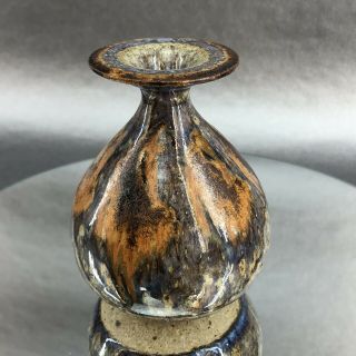 Signed Pd Vintage Miniature 3.  5” Studio Pottery Vase Handmade Rustic Mcm
