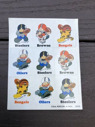 Vintage Huddles Nfl Steelers Browns Bengals Scratch & Sniff Afc Stickers