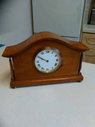 Vintage Buren Swiss Light Oak Cased Wave Top 8 Day Mantel Clock (2950)