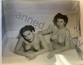 Vintage Nude Orig Photo Mary Myles & Lynn Carter Risqué Erotica Bettie Page Era
