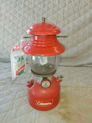 1961 Vintage Red Coleman Camping Lantern Lamp 200a Sunshine Of The Night