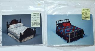 Vintage Cross Stitch Patterns For Dollhouse Beds,  2 Patterns