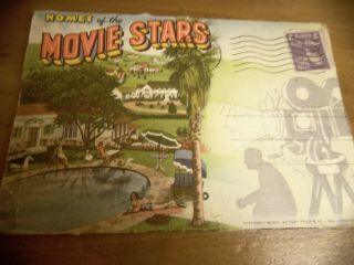 Homes Of The Movie Stars California Vintage Souvenir Photo Postcard Folder 1940