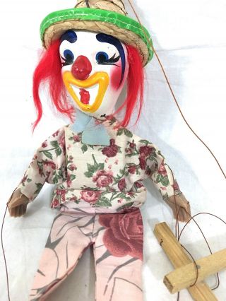 Vintage Mexican String Puppet,  Mexican Clown Marionette,  Vintage Toy A42