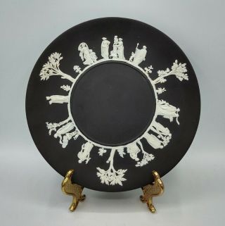 Vintage Black And White Wedgwood Jasperware Decorative Plate England 9 "