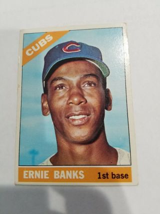 Vintage Chicago Cubs Ernie Banks Mlb Hof 1966 Baseball Card Ungraded