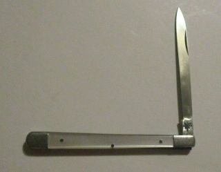 Vintage Sabre Japan Real Mother Of Pearl Pocket Knife With Long Blade