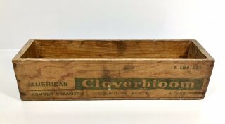 Vintage Armour’s Cloverbloom American Process Cheese Wooden Box Crate