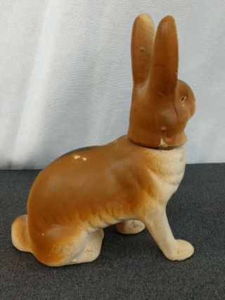 Antique German Paper Mache Rabbit Easter Composition Candy Container Glass Eye 2