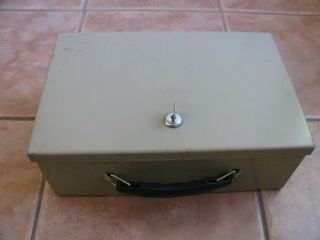 Vintage Rockaway Metal Production Corp Metal Fireproof Box Safe Lock Box