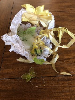 True Vintage 1960s Junior Bridesmaid Flower Girl Flower Basket Veil Sewing Trim