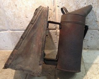 Old/Antique Bee Hive Smoker Leather Bellows Beehive Apiary Beekeeping France 2