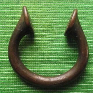 Old 18th Century Bronze Manilla Penanular African Slave Trade Bracelet Money H