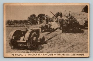 Allis - Chalmers Plow Model " U " Tractor Farm Advertisement Vintage C1936 Postcard