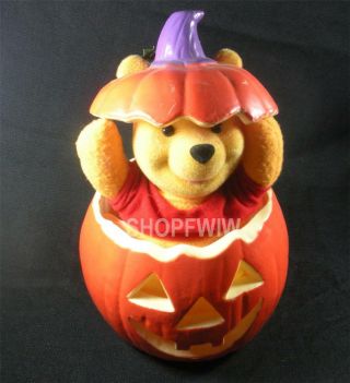 Vintage Telco Animated Winnie The Pooh In Jack - O - Lantern Pumpkin