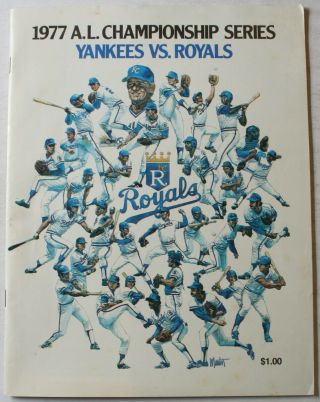 1977 Alcs Kansas City Royals Vs.  York Yankees Program Brett Jackson