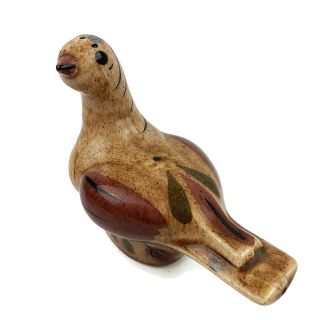Vtg Mid Century Modern Brown Drip Glaze Ceramic Danish Bird Figurine Artsy