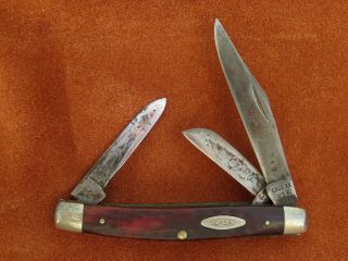 Vintage Antique Folding Pocket Knife Case Xx Usa Stockman 1970 Red Bone 10 Dot