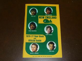 1976 - 77 England Whalers Wha Media Guide Yearbook Near